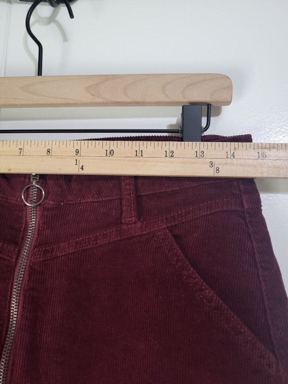 So Kohl's Junior Women's SZ 11 Corduroy Mini Skirt y2k clueless grunge Full Zip - Picture 3 of 8